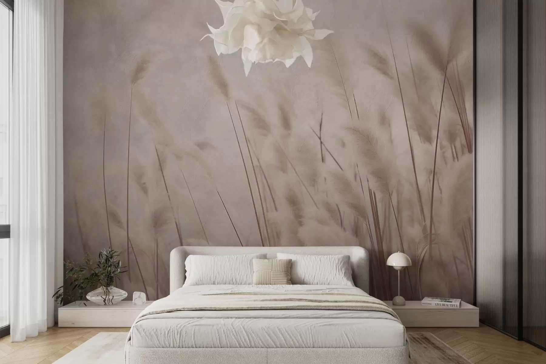 wall murals Tall plants in grunge style w08759