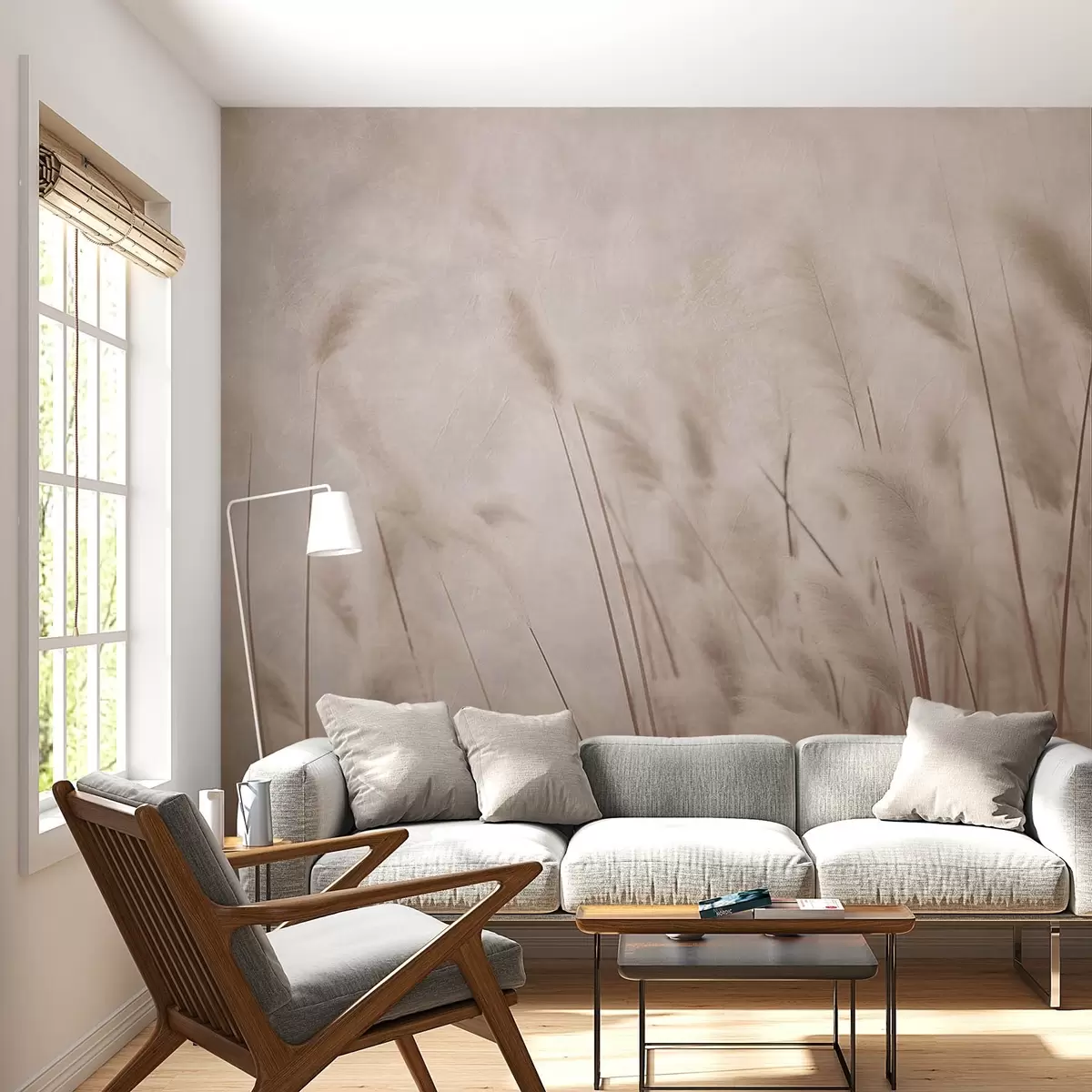 wall murals Tall plants in grunge style w08759