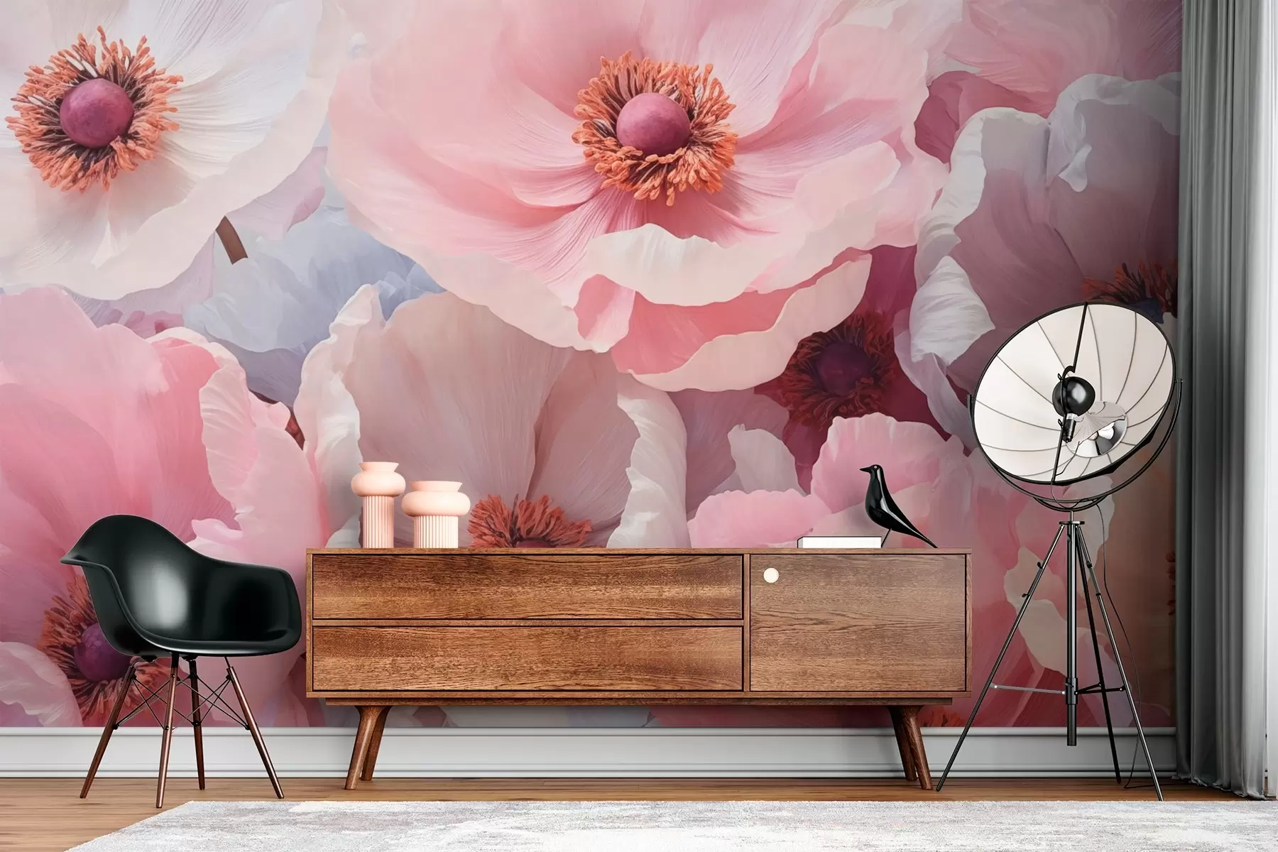 wall murals Delicate blooming anemones w03063