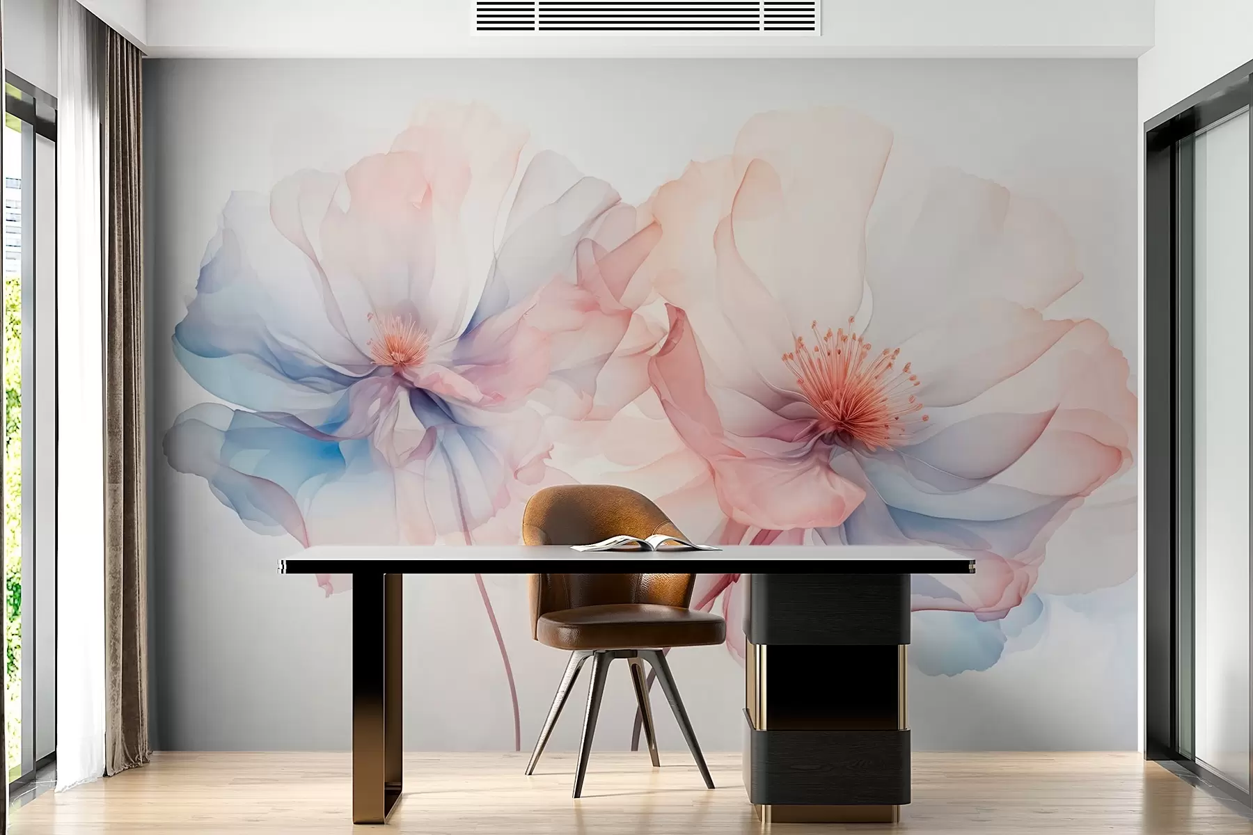 wall murals Two flowers imitation watercolor w03071