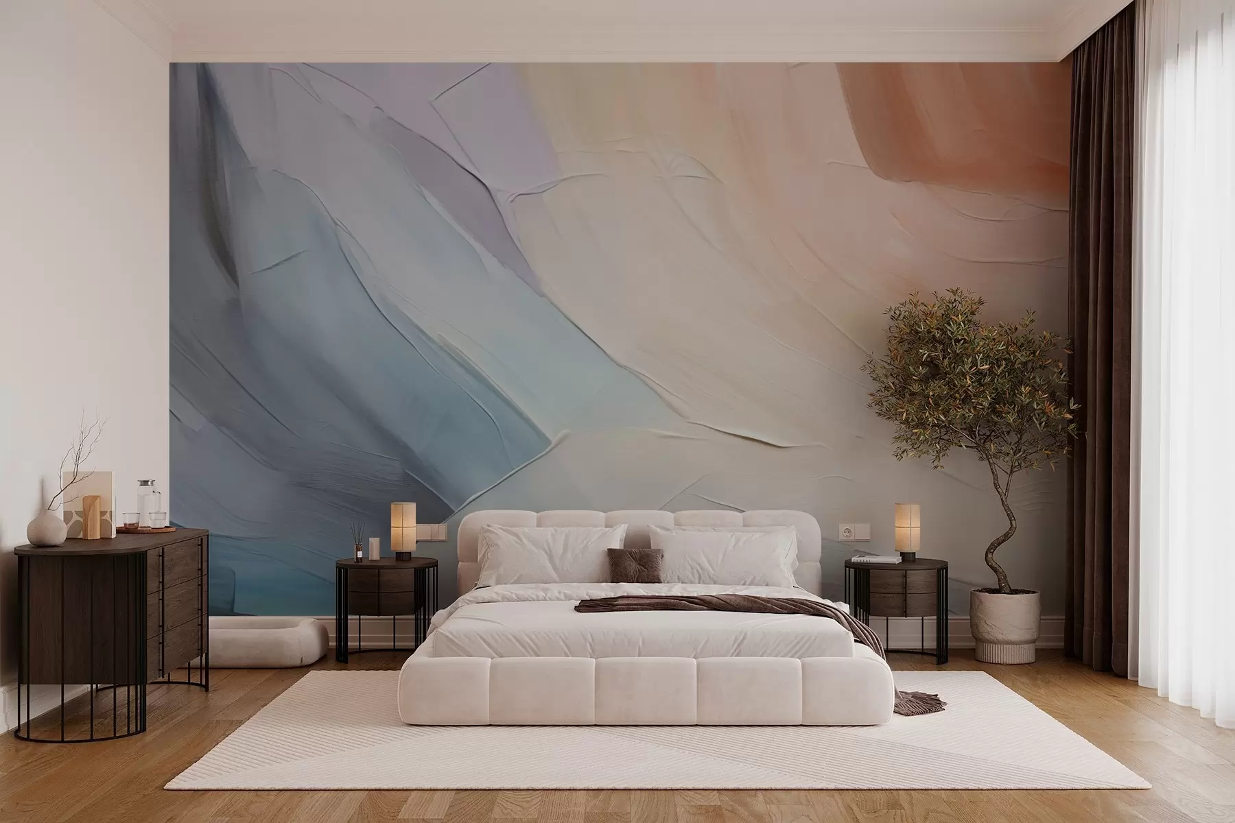 wall murals Abstraction imitation of brush strokes w03075