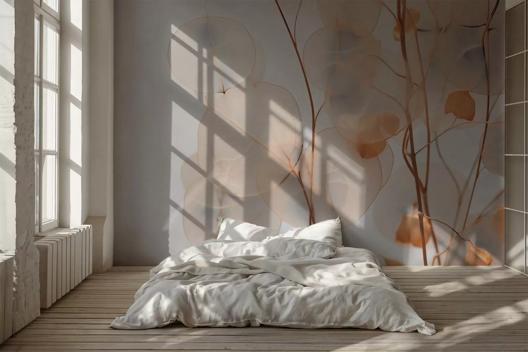 wall murals Dry decorative leaves w03076