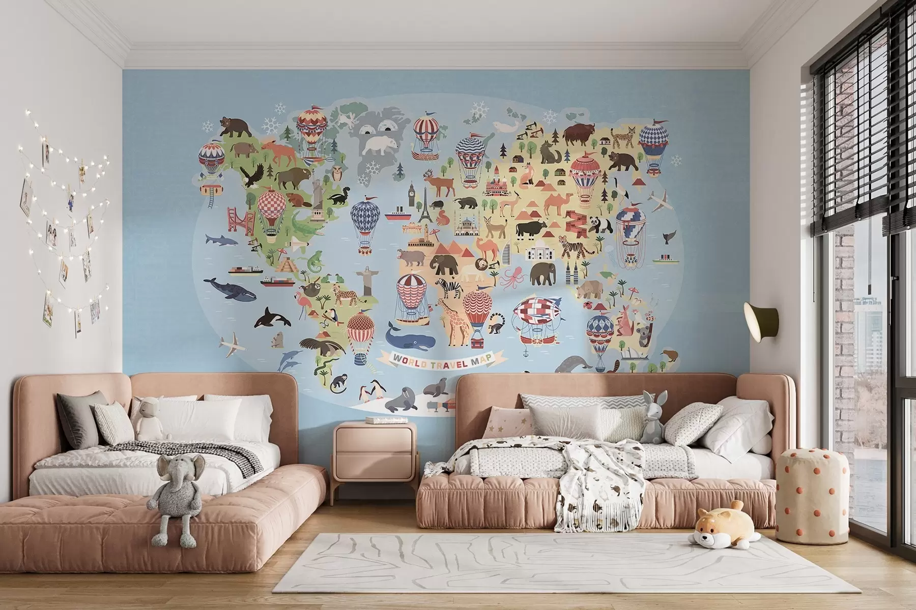 wall murals World travel map w08762