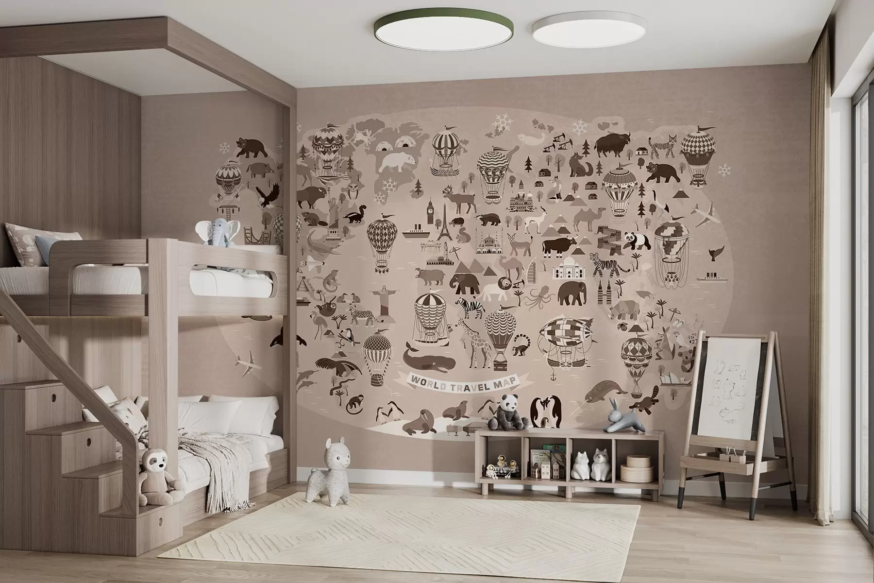 wall murals World travel map w08762v1