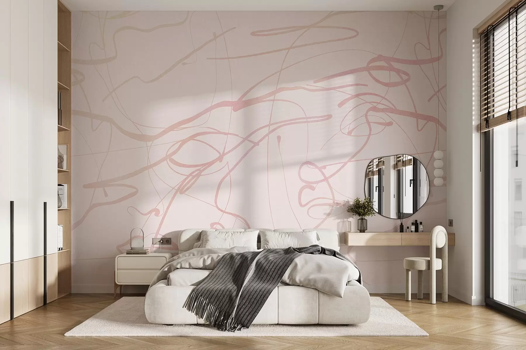 wall murals Faces drawn with line w08763
