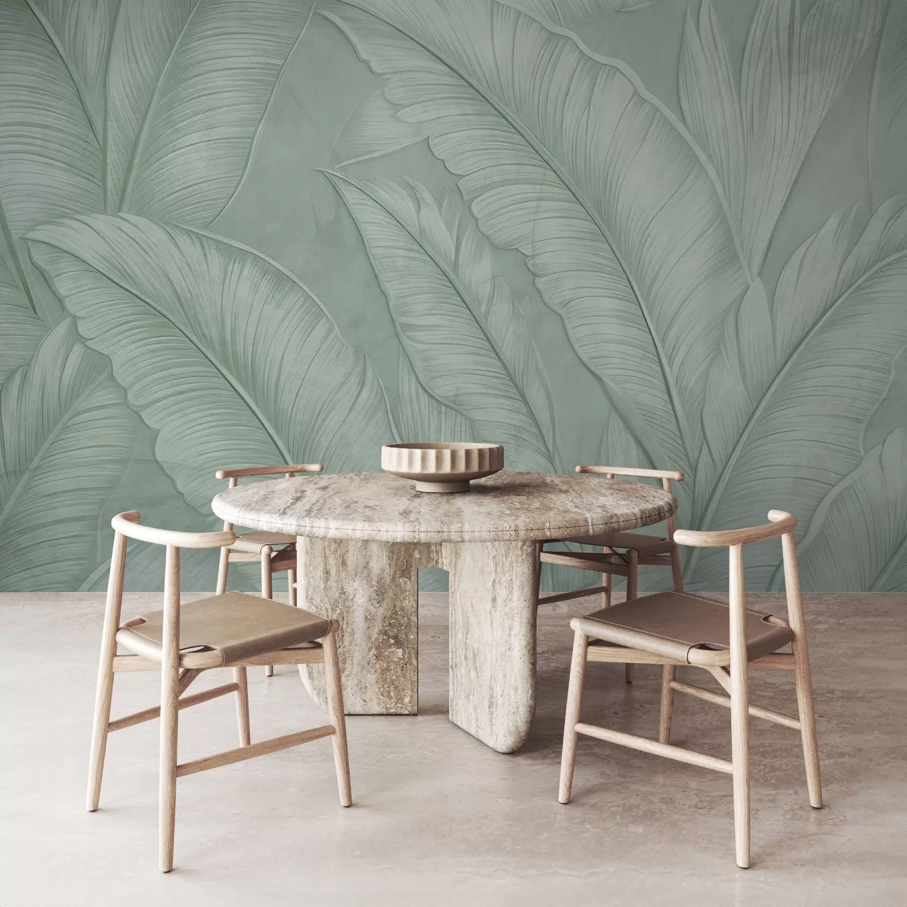 wall murals Sage Tropical Relief w08772v1