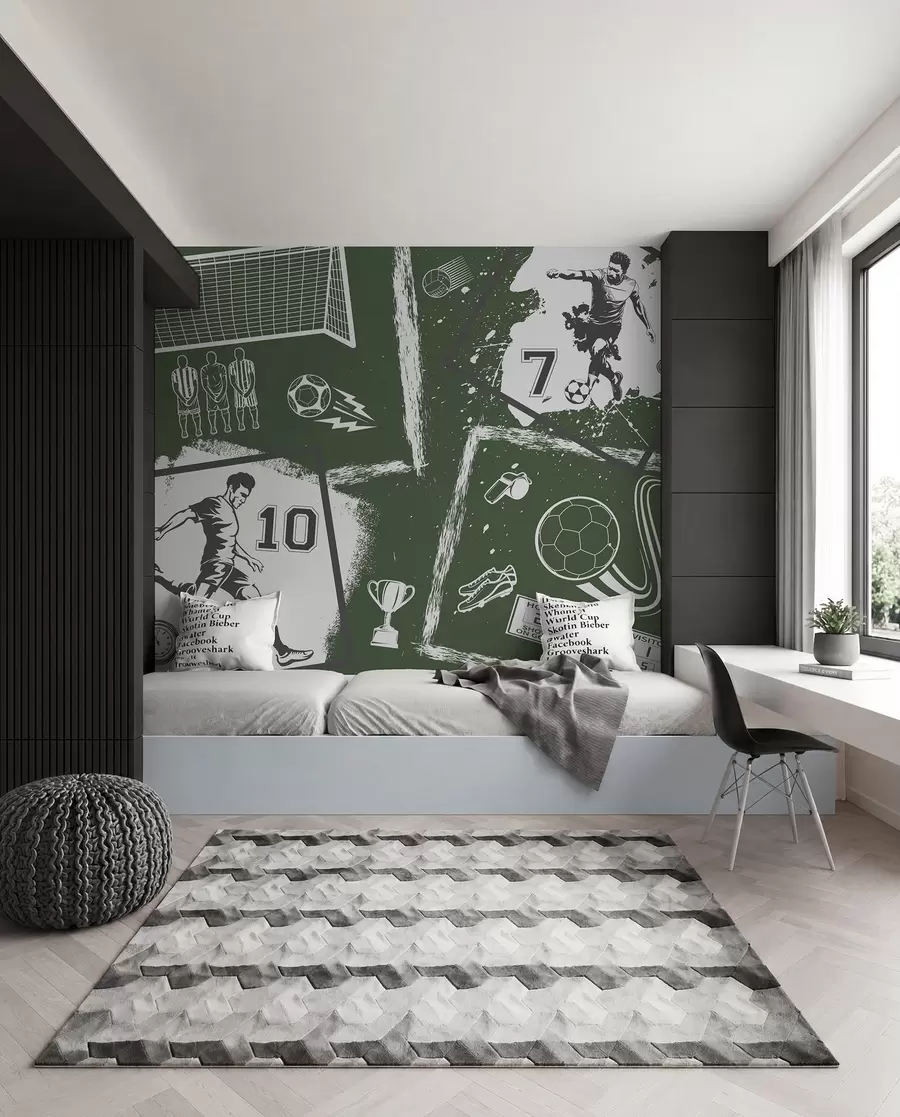 wall murals Green Football Sketchbook w03122v2