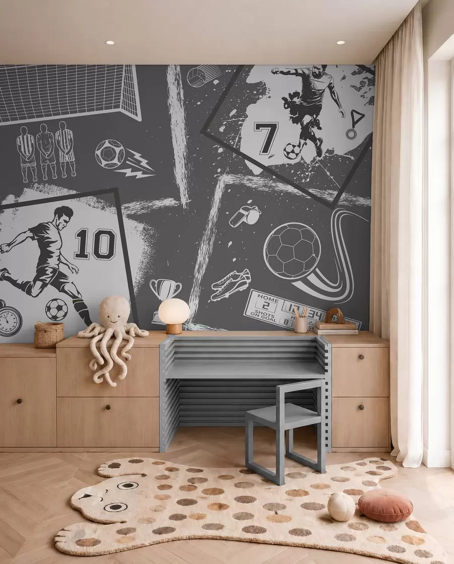 wall murals Football Sketchbook — Grey w03122v1