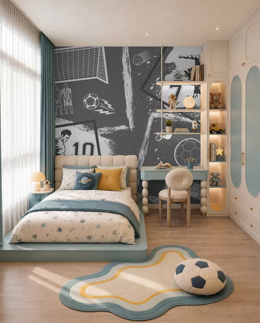 wall murals Football Sketchbook — Grey w03122v1