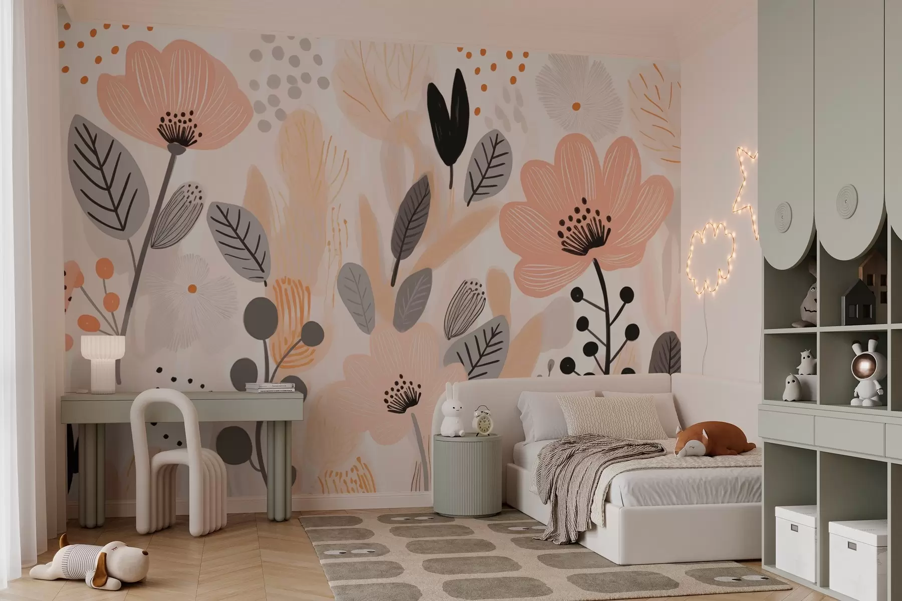wall murals Cute floral design w03126