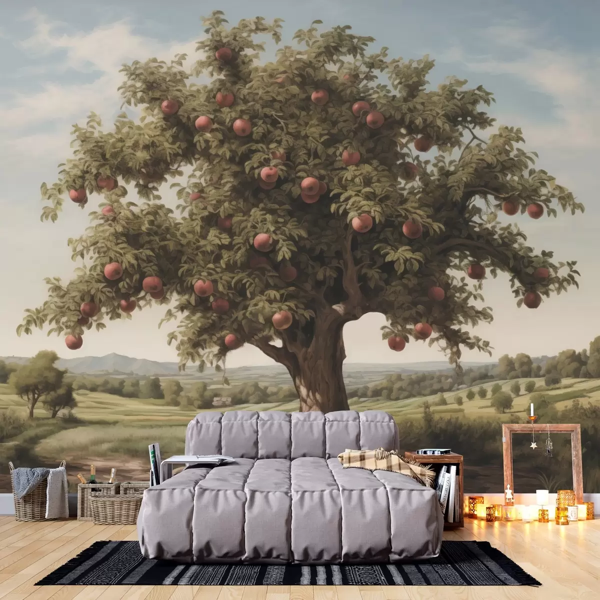 wall murals Apple tree in the valley w03129
