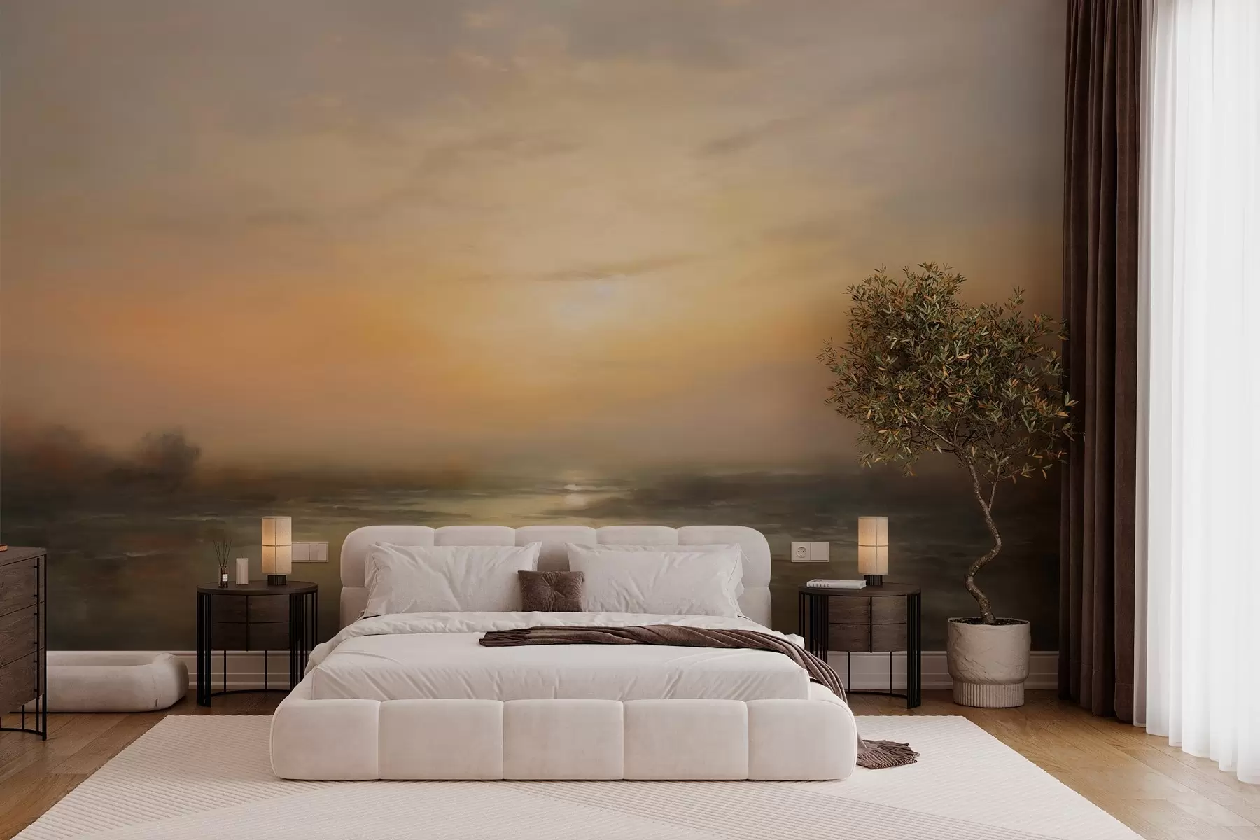 wall murals Charming sunset landscape w03132