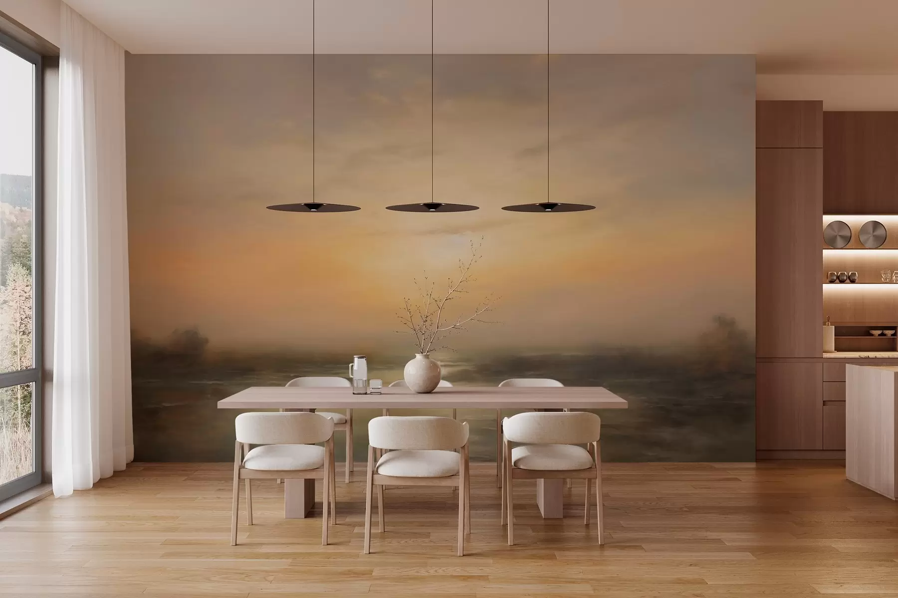 wall murals Charming sunset landscape w03132