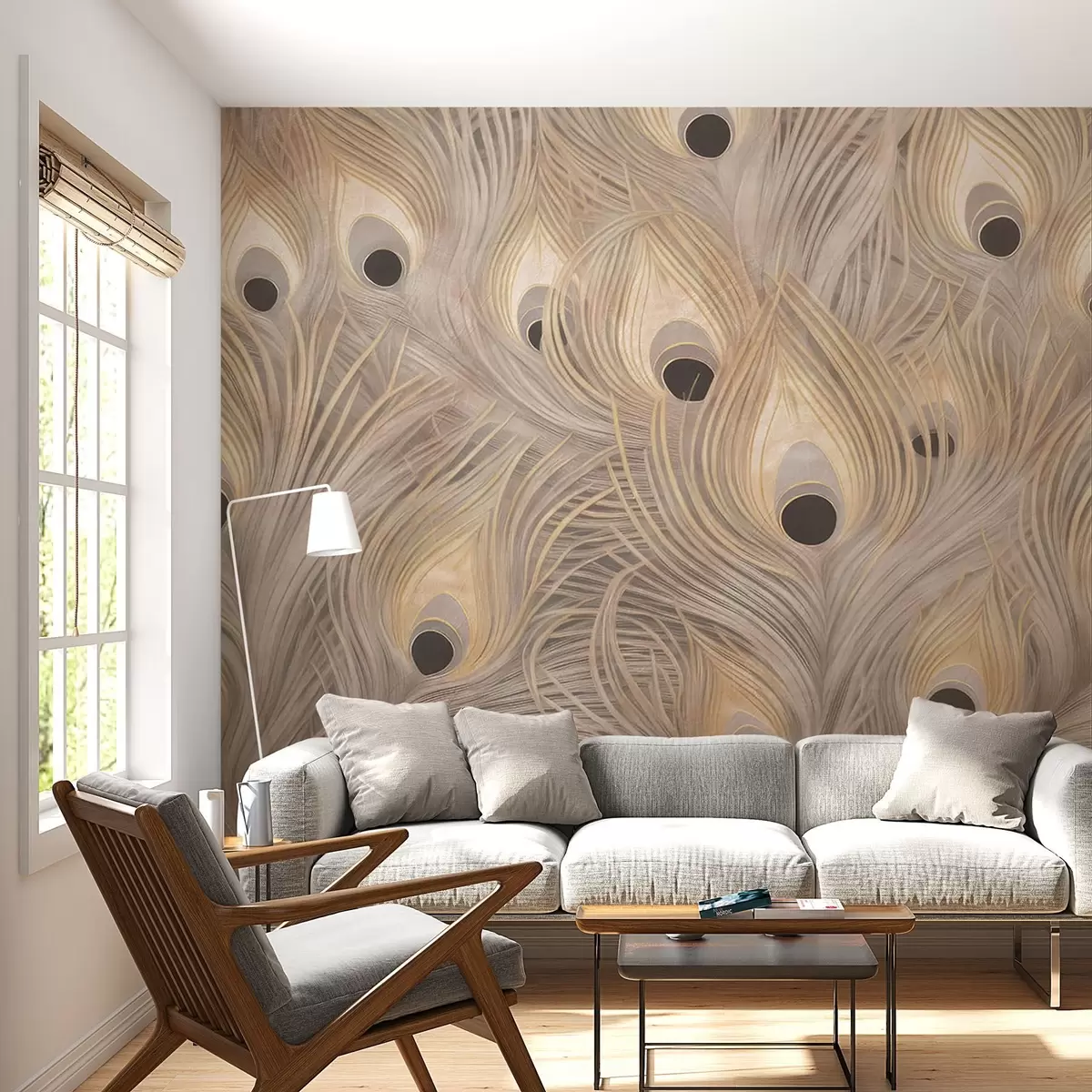 wall murals Peacock feathers w08801