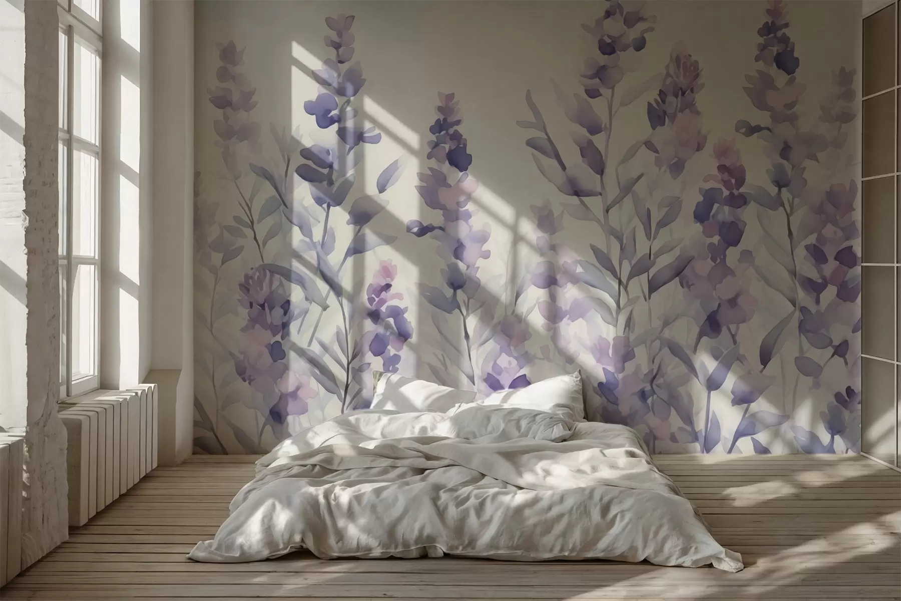 wall murals Lavender imitation watercolor w03186
