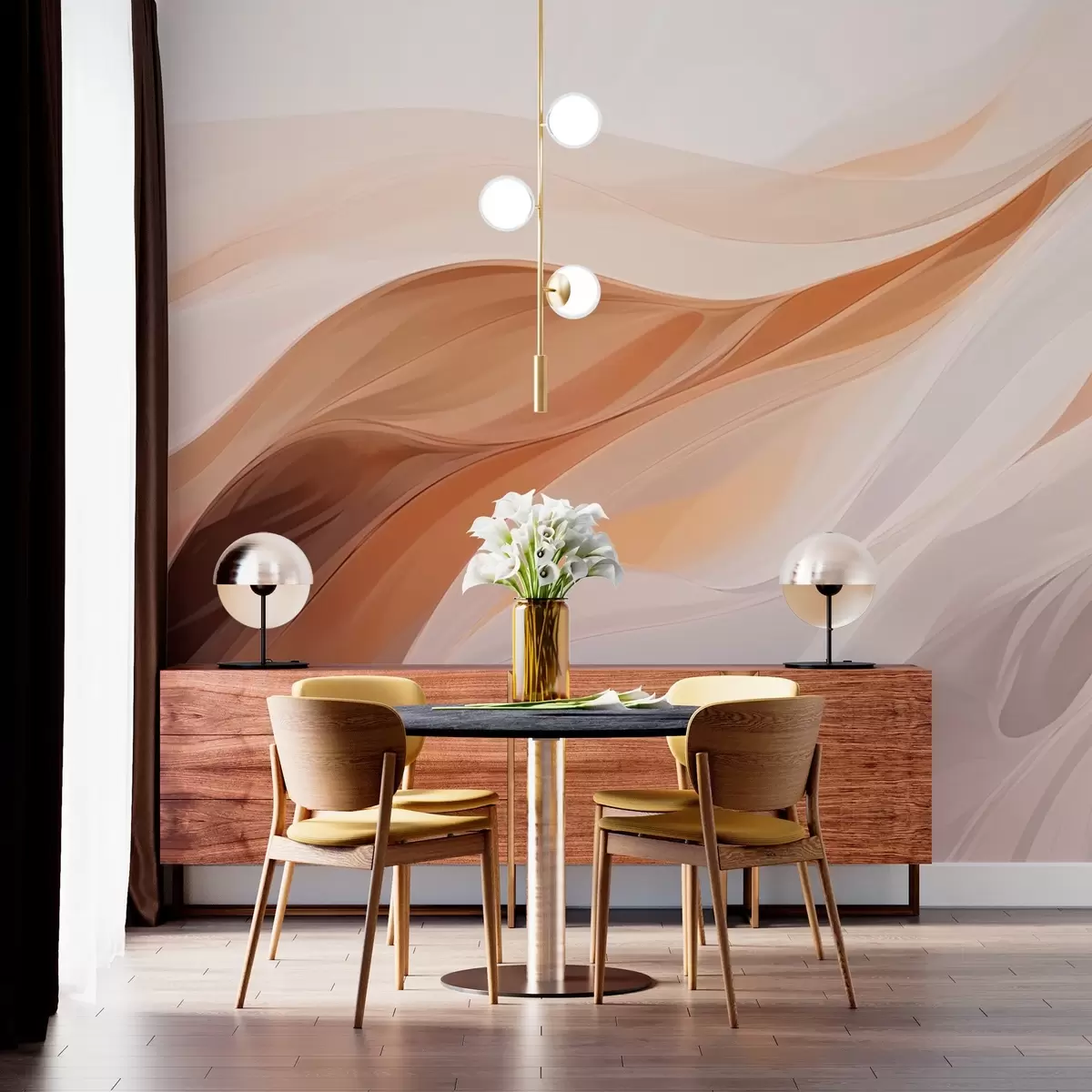 wall murals Abstract illustration of wavy shapes w03141