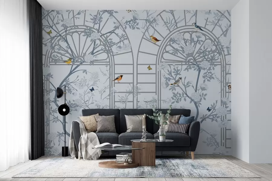 wall murals Tender branches on arch w03190v1
