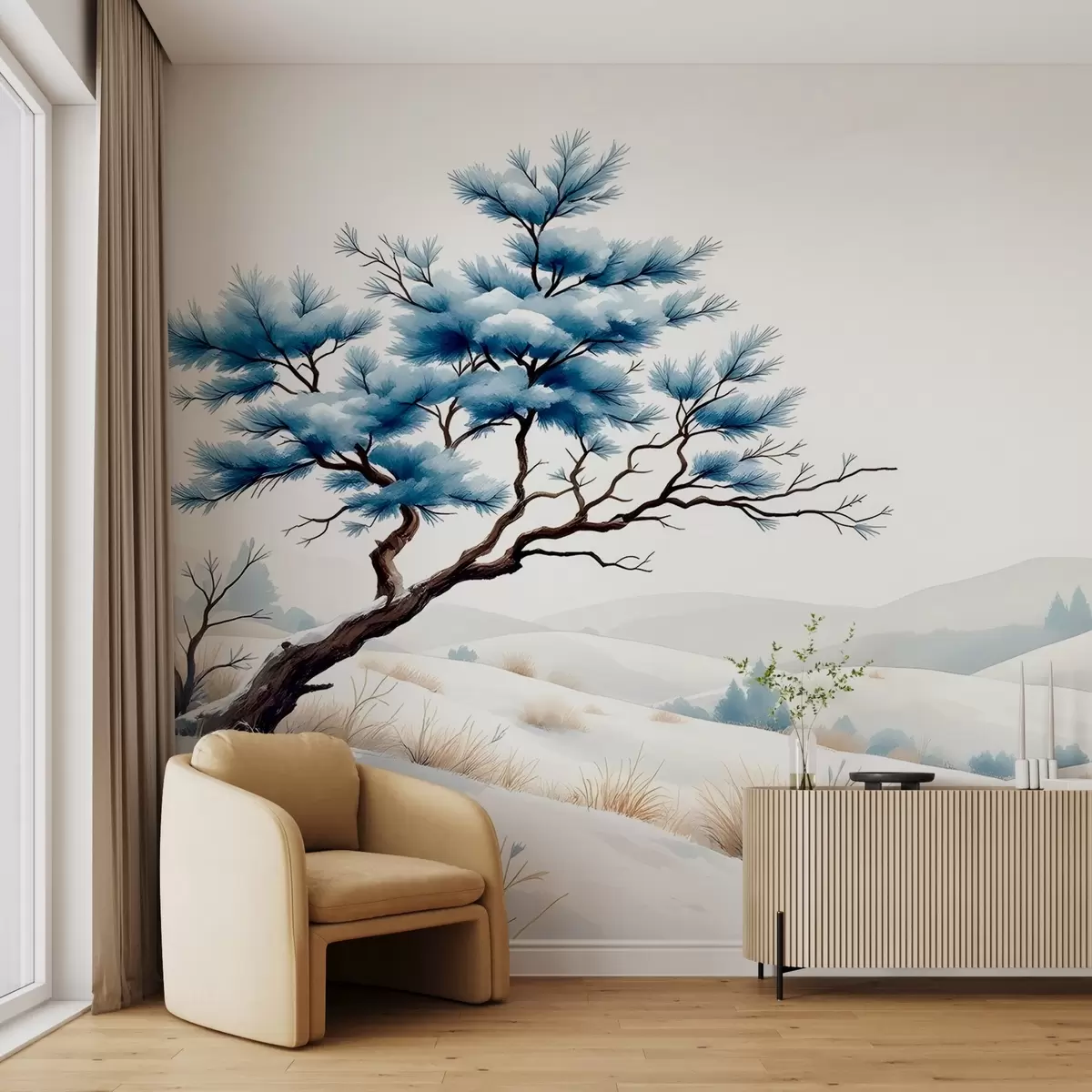 wall murals Painted landscape w03194