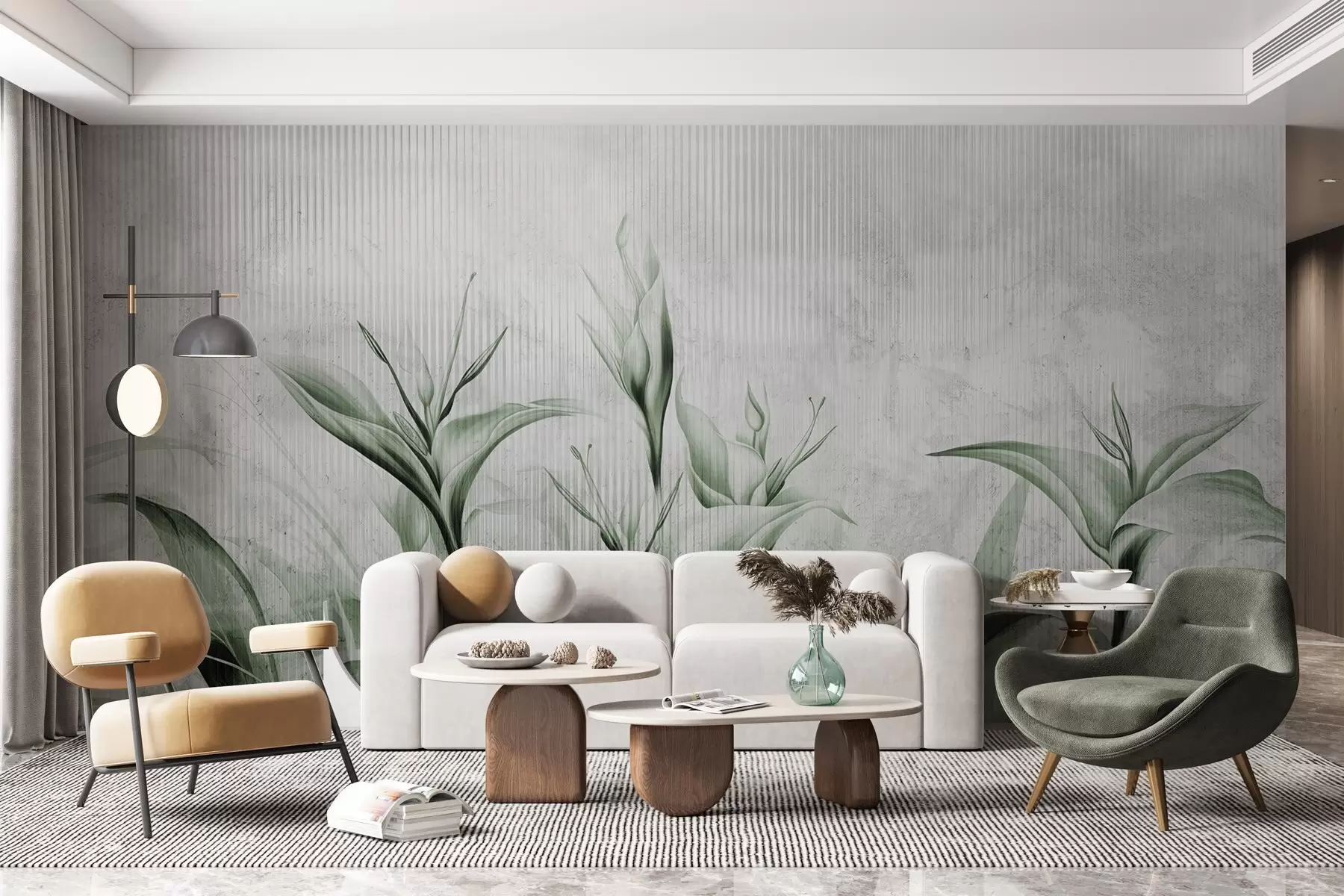 wall murals Leaves in art nouveau style w03212v3