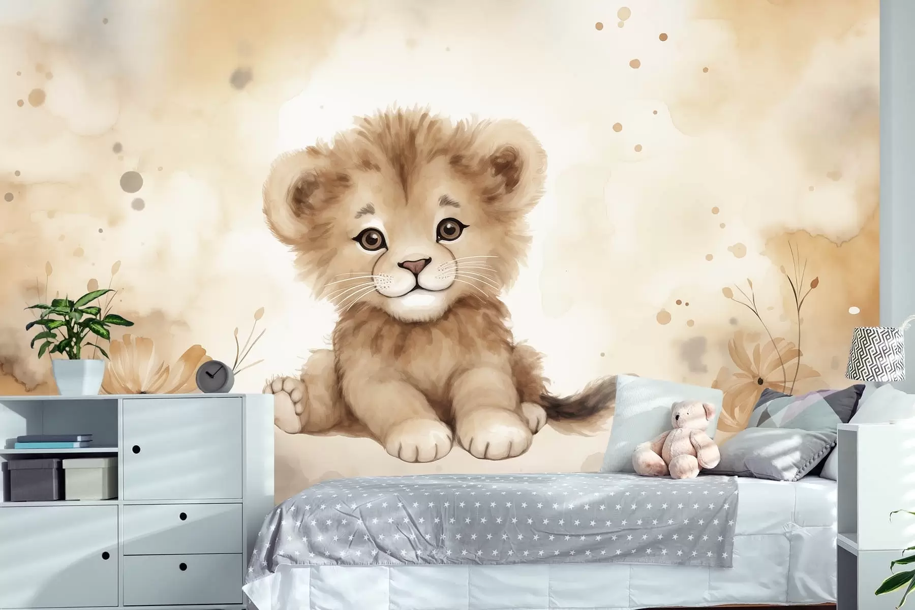 wall murals Little lion cub w08844