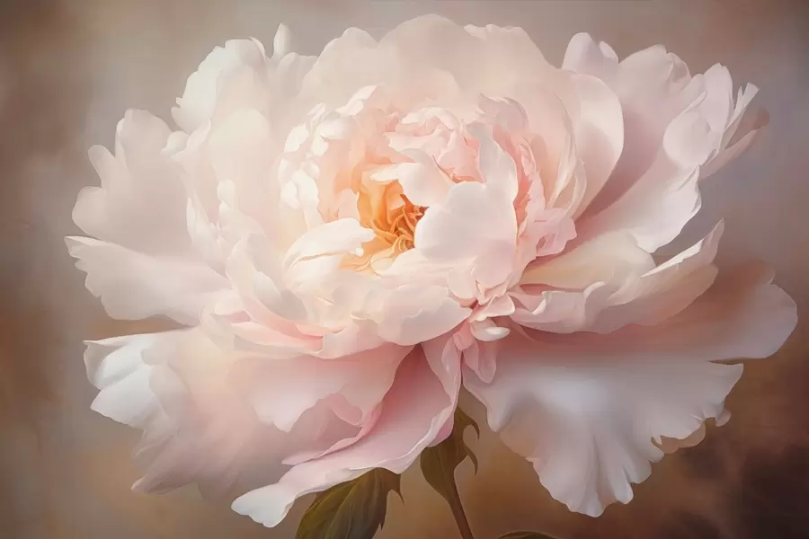 wall murals Blooming peony flower in a delicate color palette w03247