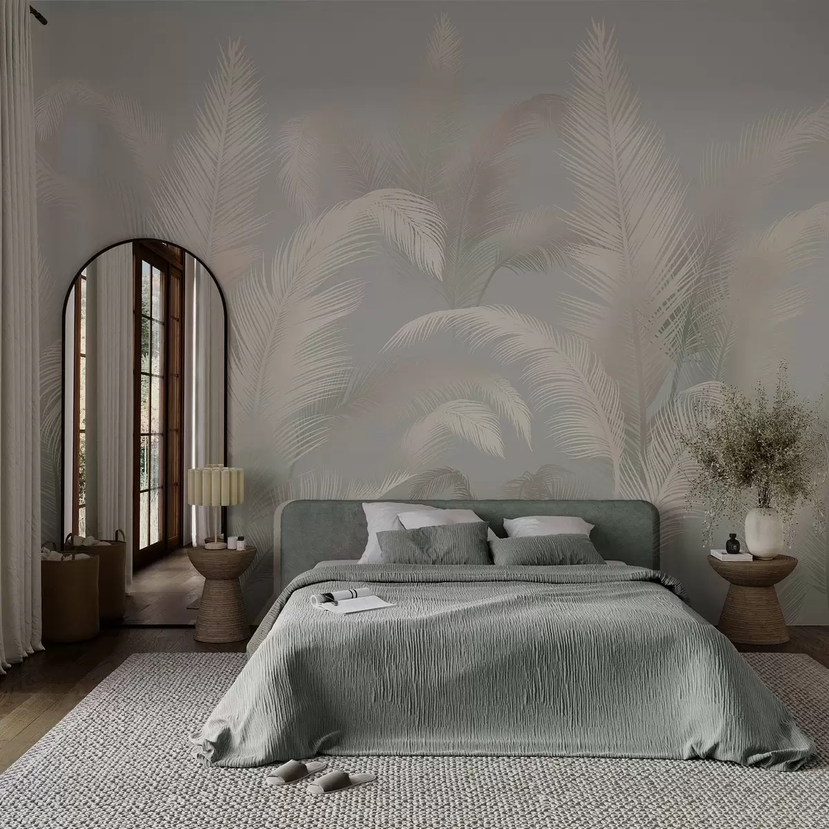 wall murals Delicate tropical palm leaves w03250v3