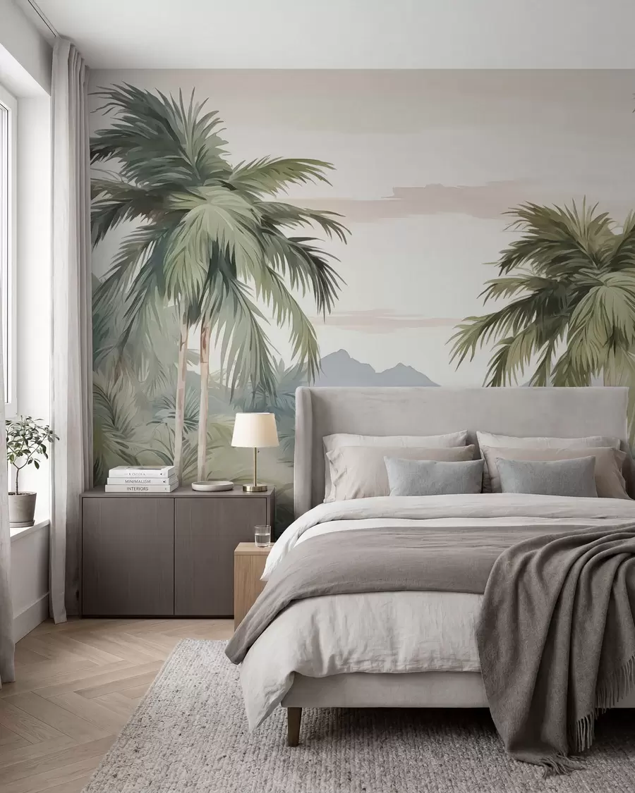 wall murals Palm trees imitation watercolor w03267