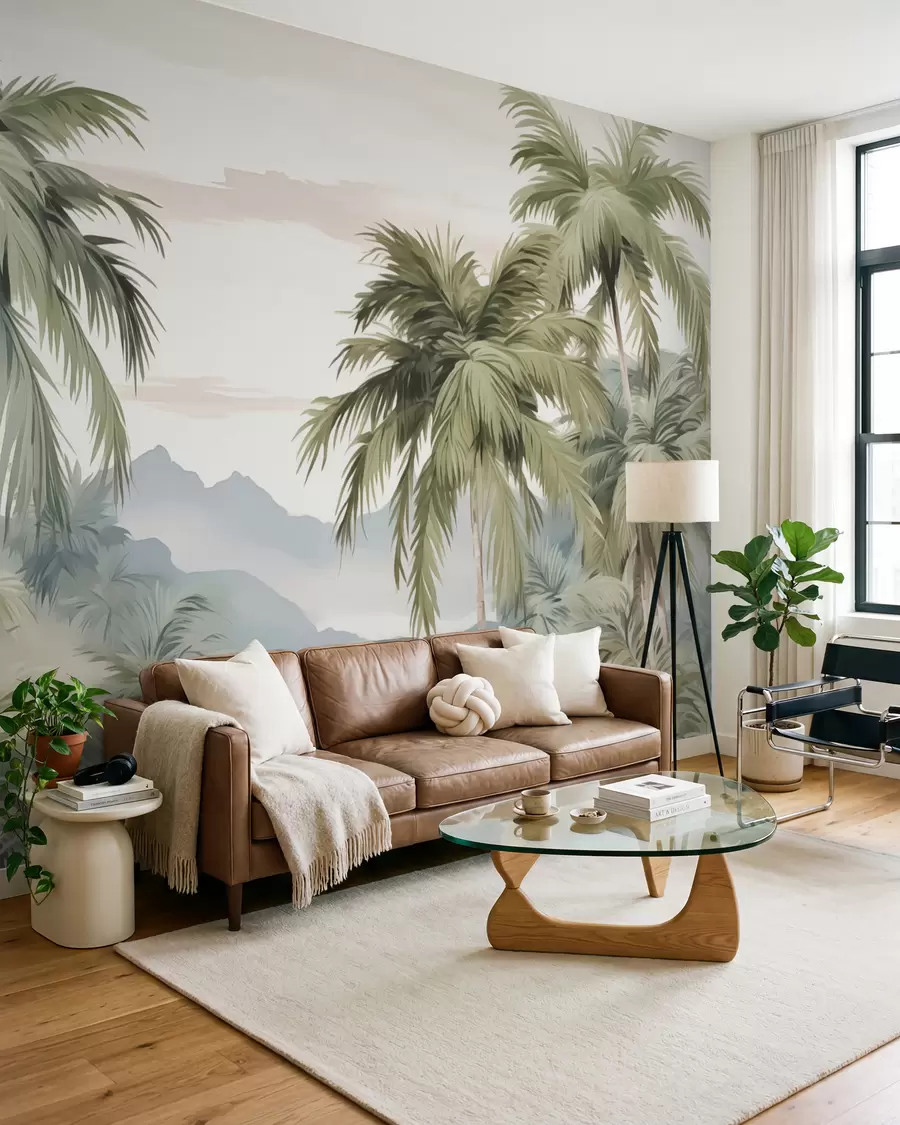 wall murals Palm trees imitation watercolor w03267