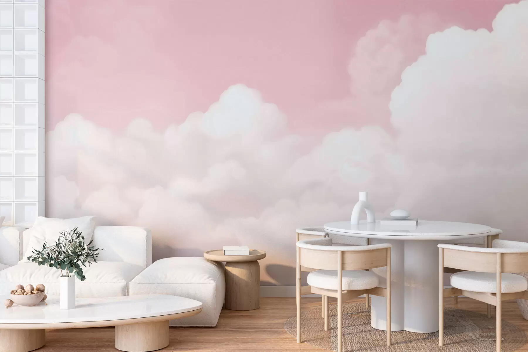 wall murals Pink sky and clouds w03301