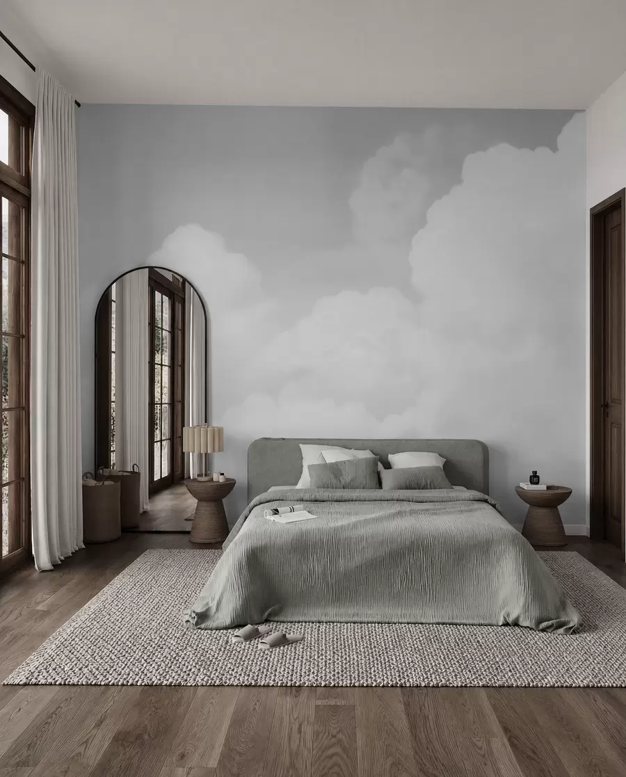 wall murals Clouds in Silver Grey w03301v3