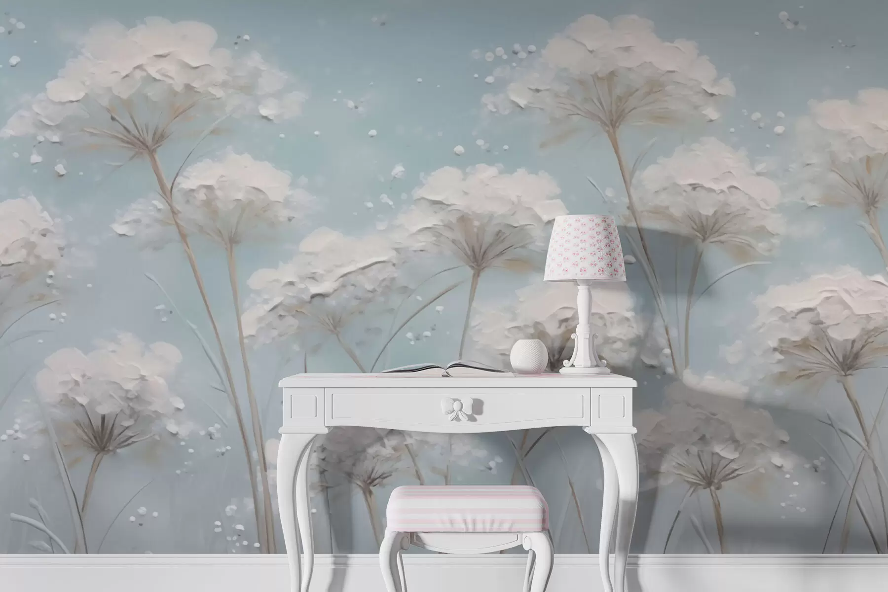 wall murals White flowers w03304