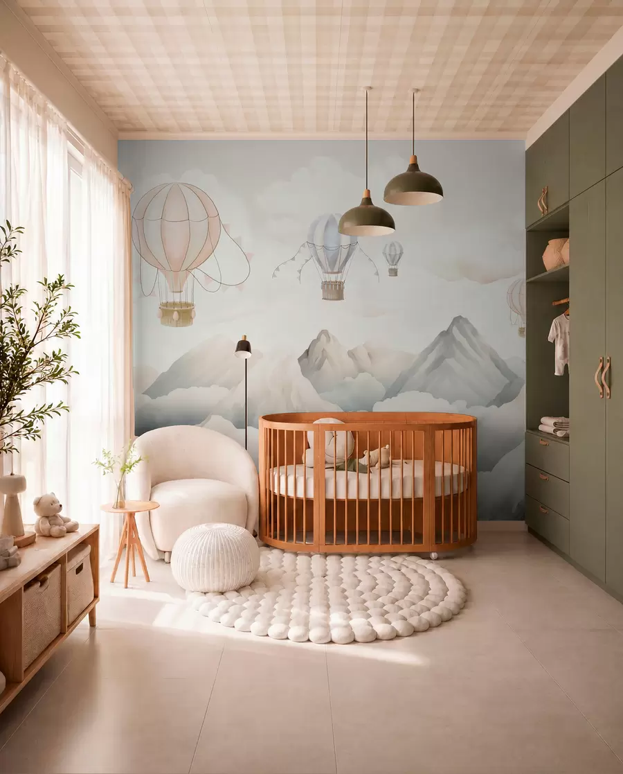wall murals Balloons over Mountains w08853