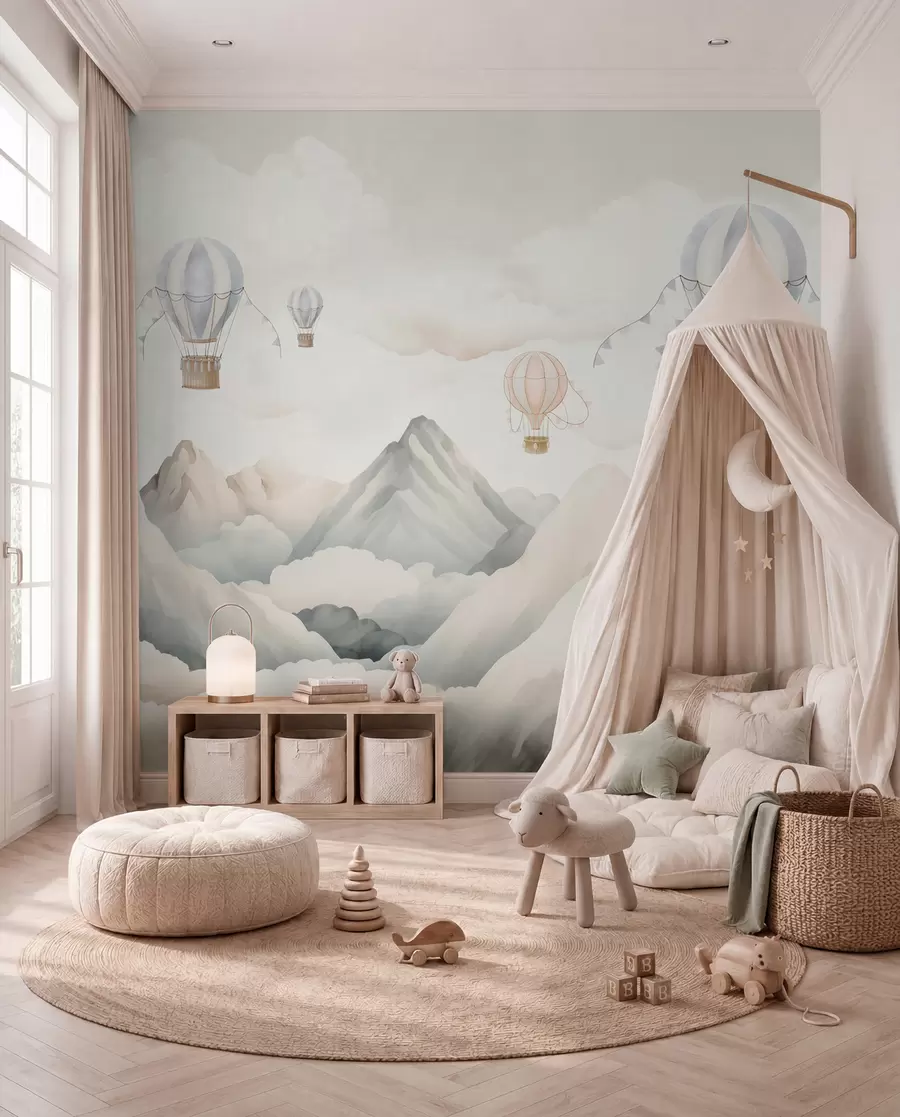 wall murals Balloons over Mountains w08853
