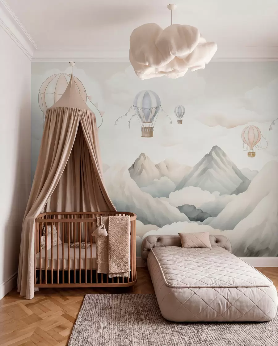 wall murals Balloons over Mountains w08853