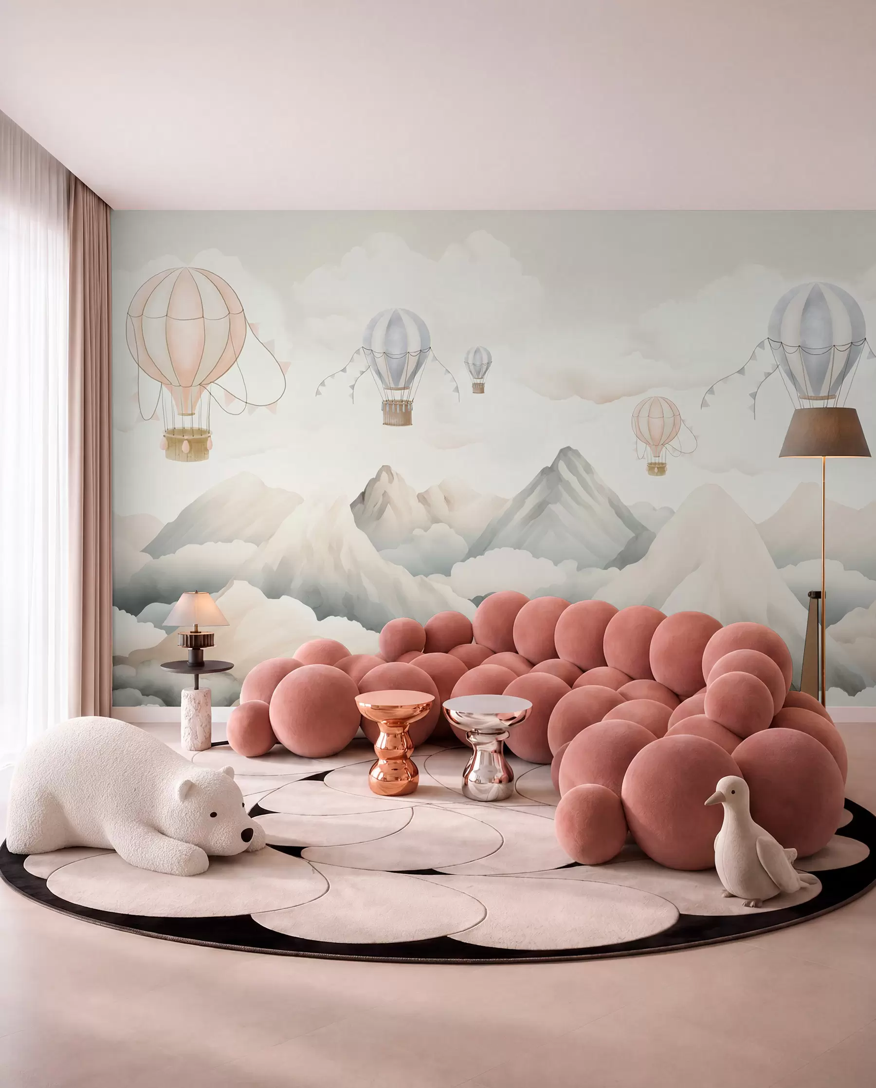 wall murals Balloons over Mountains w08853