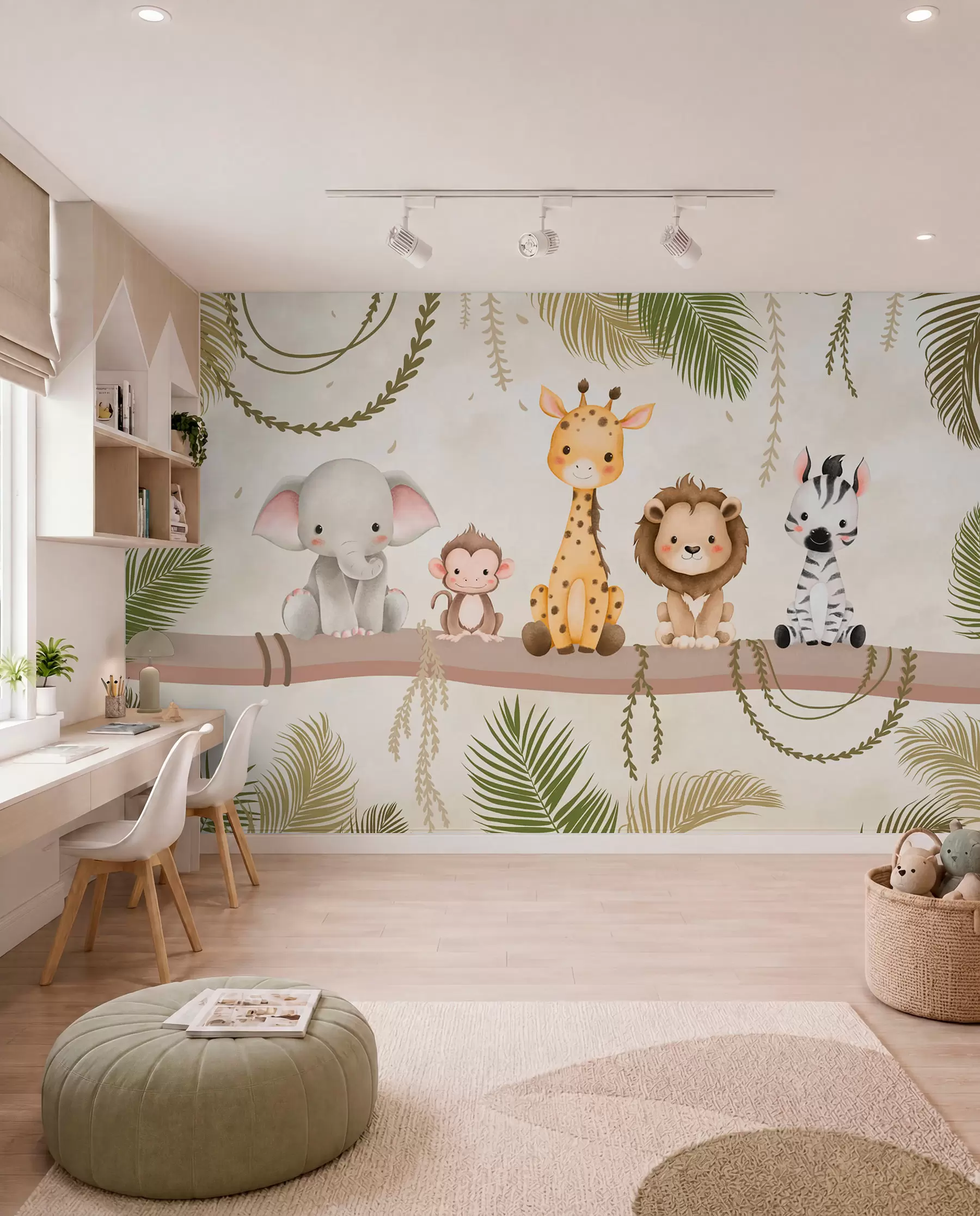 wall murals Little Jungle Friends w03166