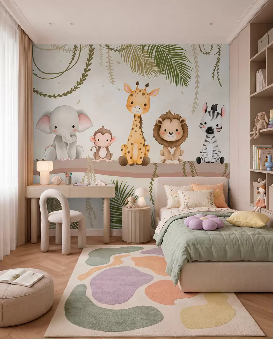 wall murals Little Jungle Friends w03166