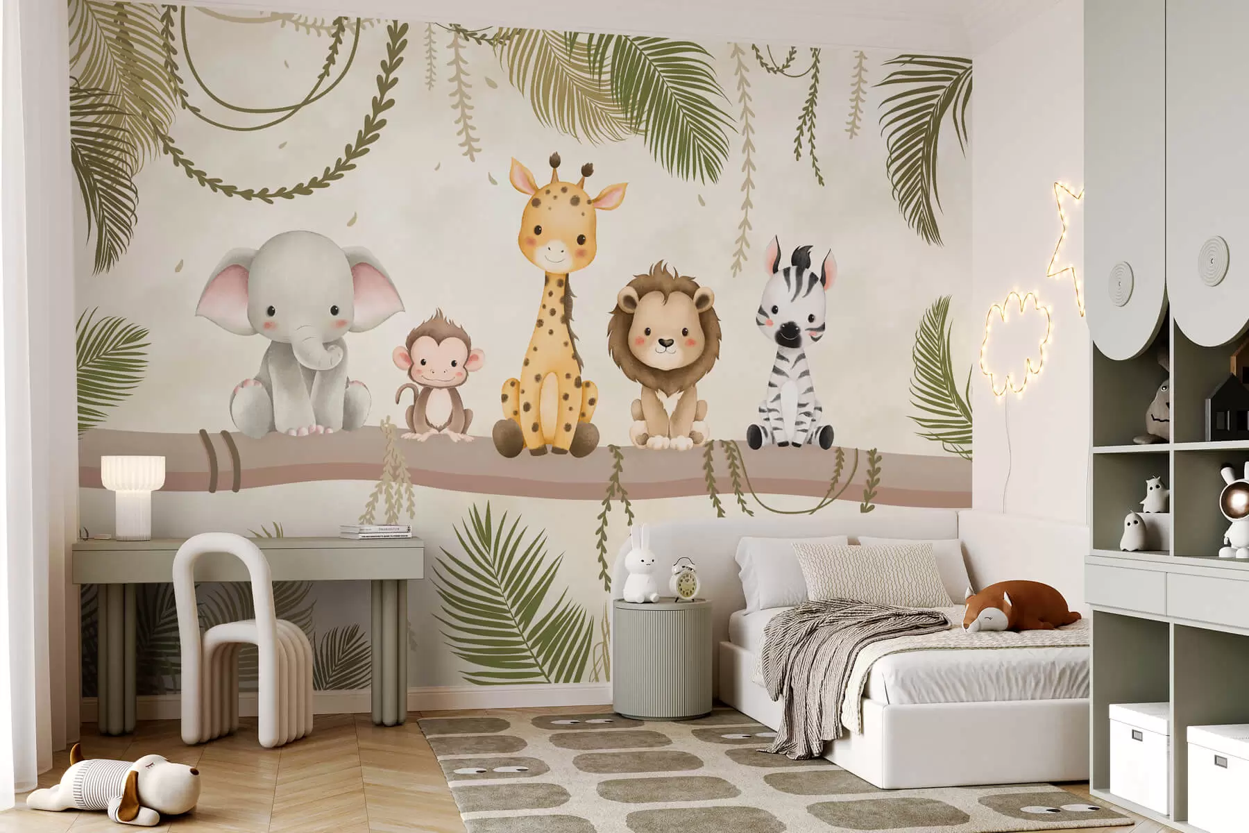 wall murals Cute tropical animals w03166