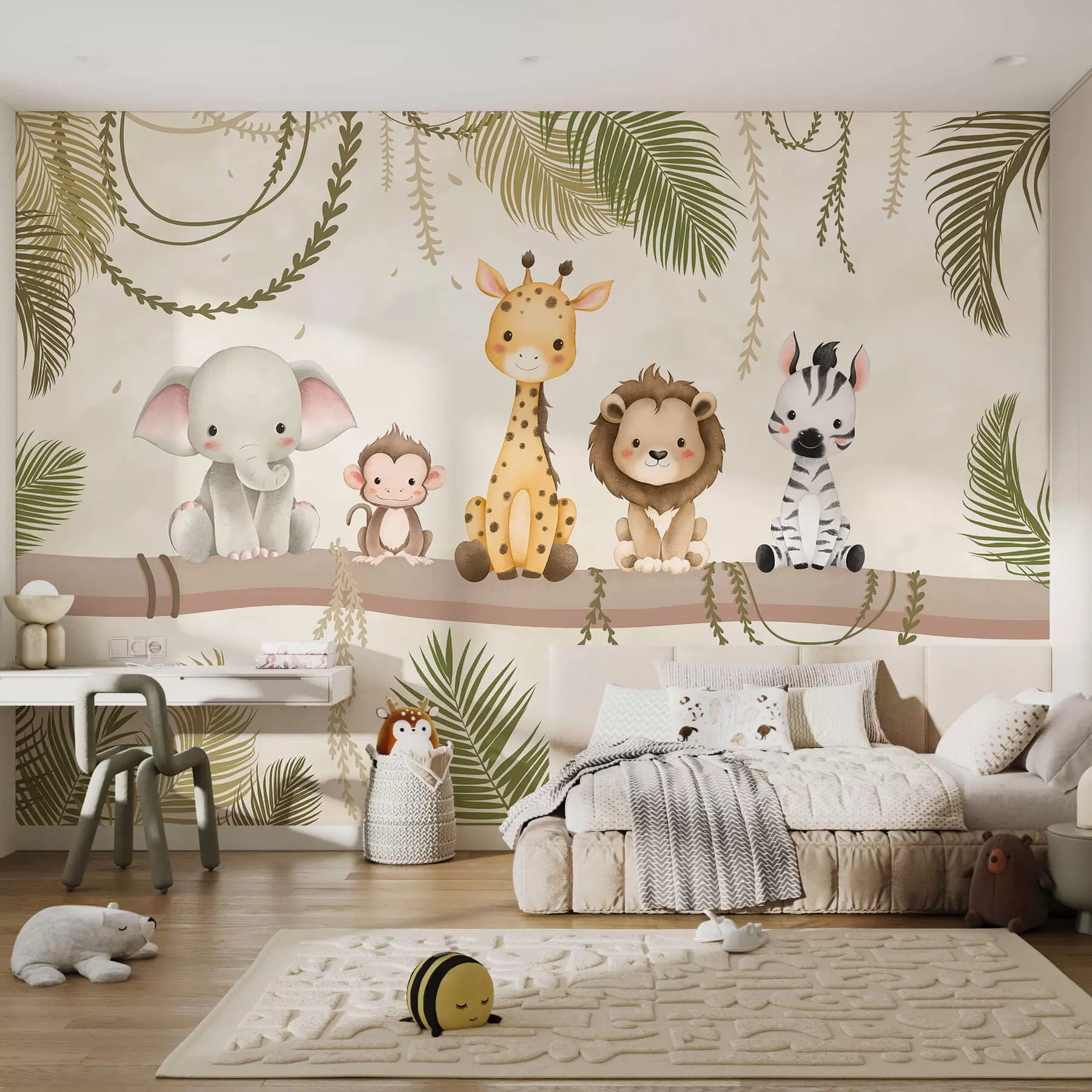 wall murals Cute tropical animals w03166