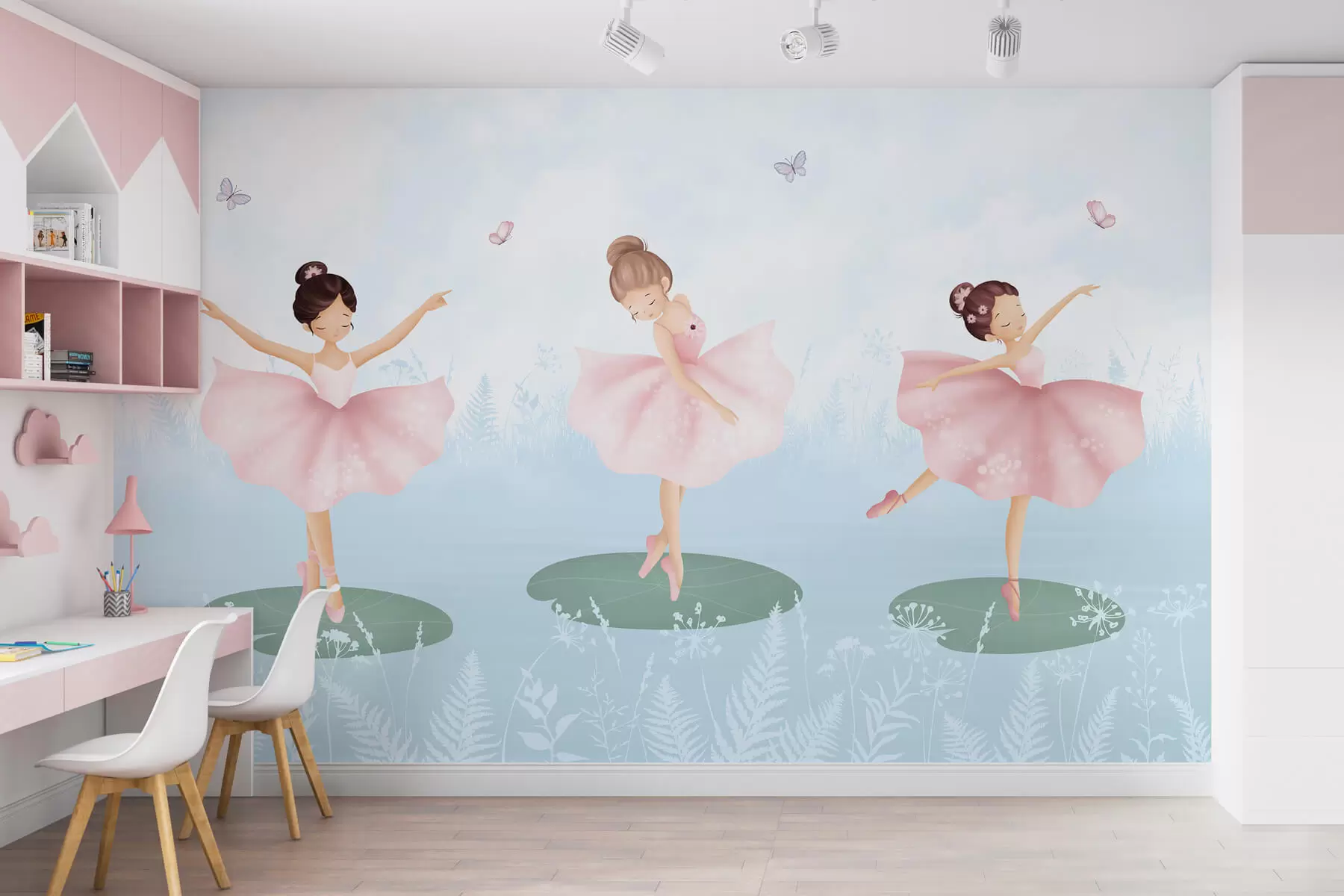 wall murals Landscape with dancing ballerinas w03168v1