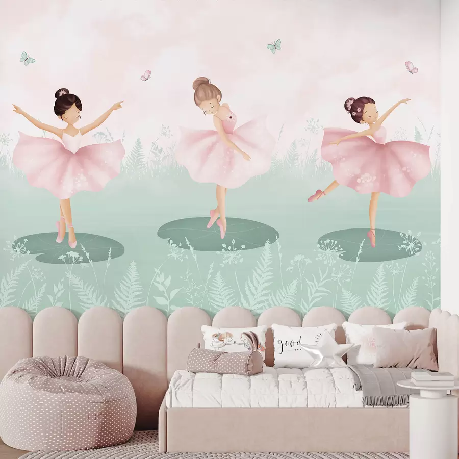 wall murals Landscape with dancing ballerinas w03168v2