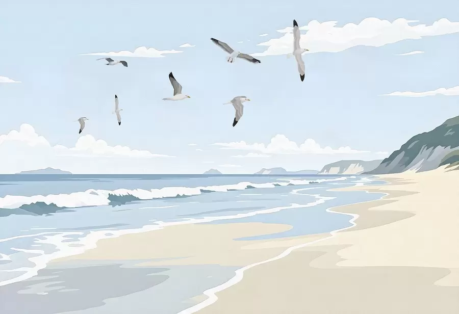 wall murals Seascape painted with oil paint w03338