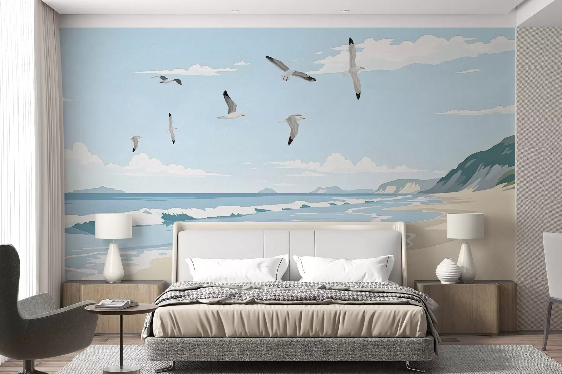 wall murals Seascape painted with oil paint w03338
