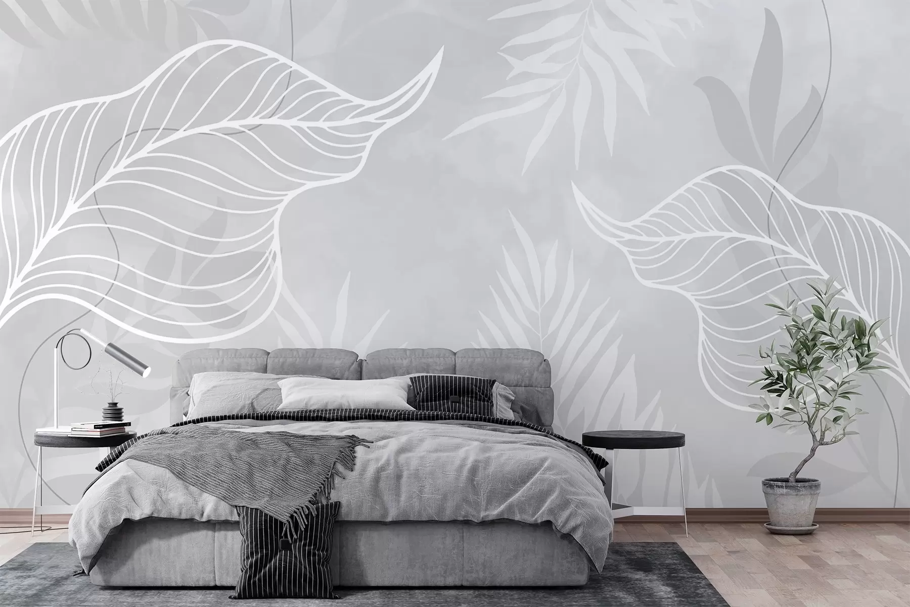 wall murals Linear botanical composition w03235