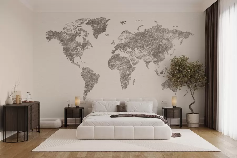 wall murals Texture map of the world w03312v2