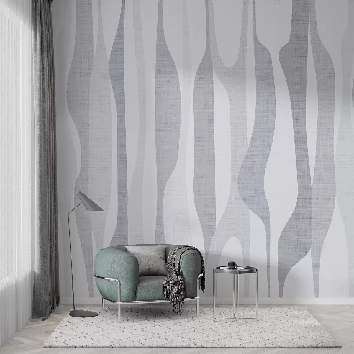 wall murals modern abstract shapes in gray shades w03283v1
