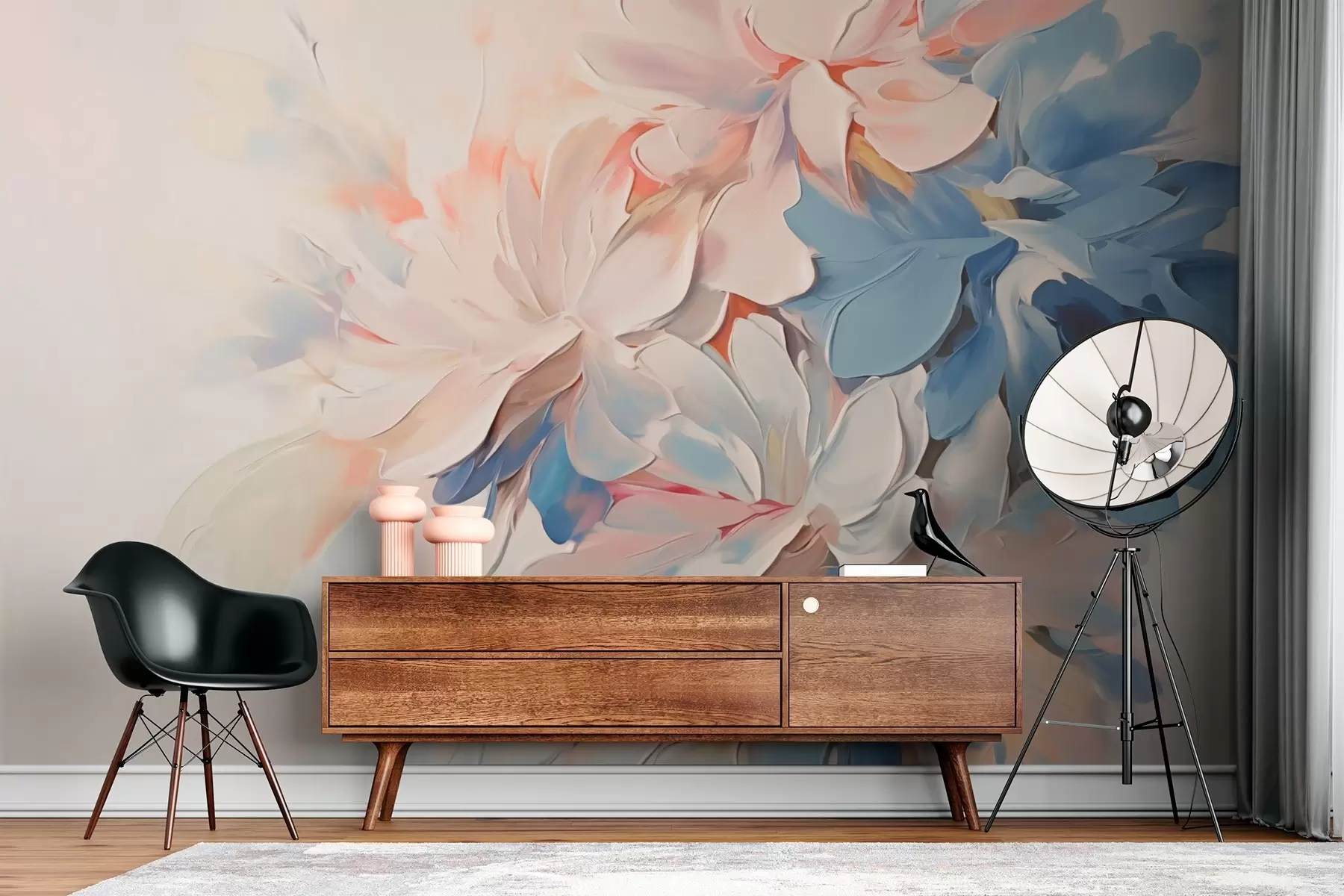 wall murals Abstract flowers imitation brush strokes w03352