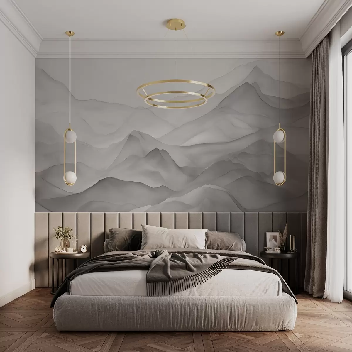 wall murals Mountains imitation watercolor w03364