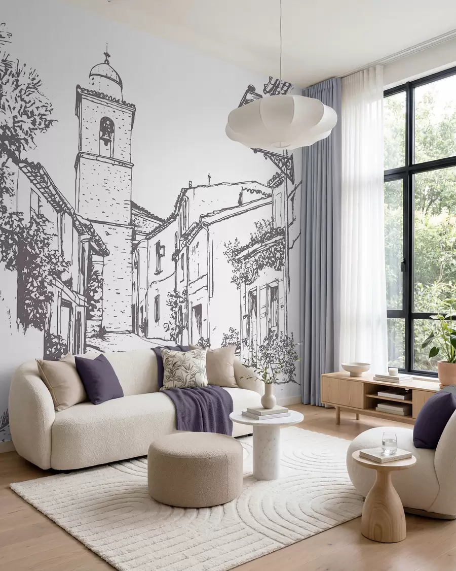 wall murals Village Sketchbook w03345v1