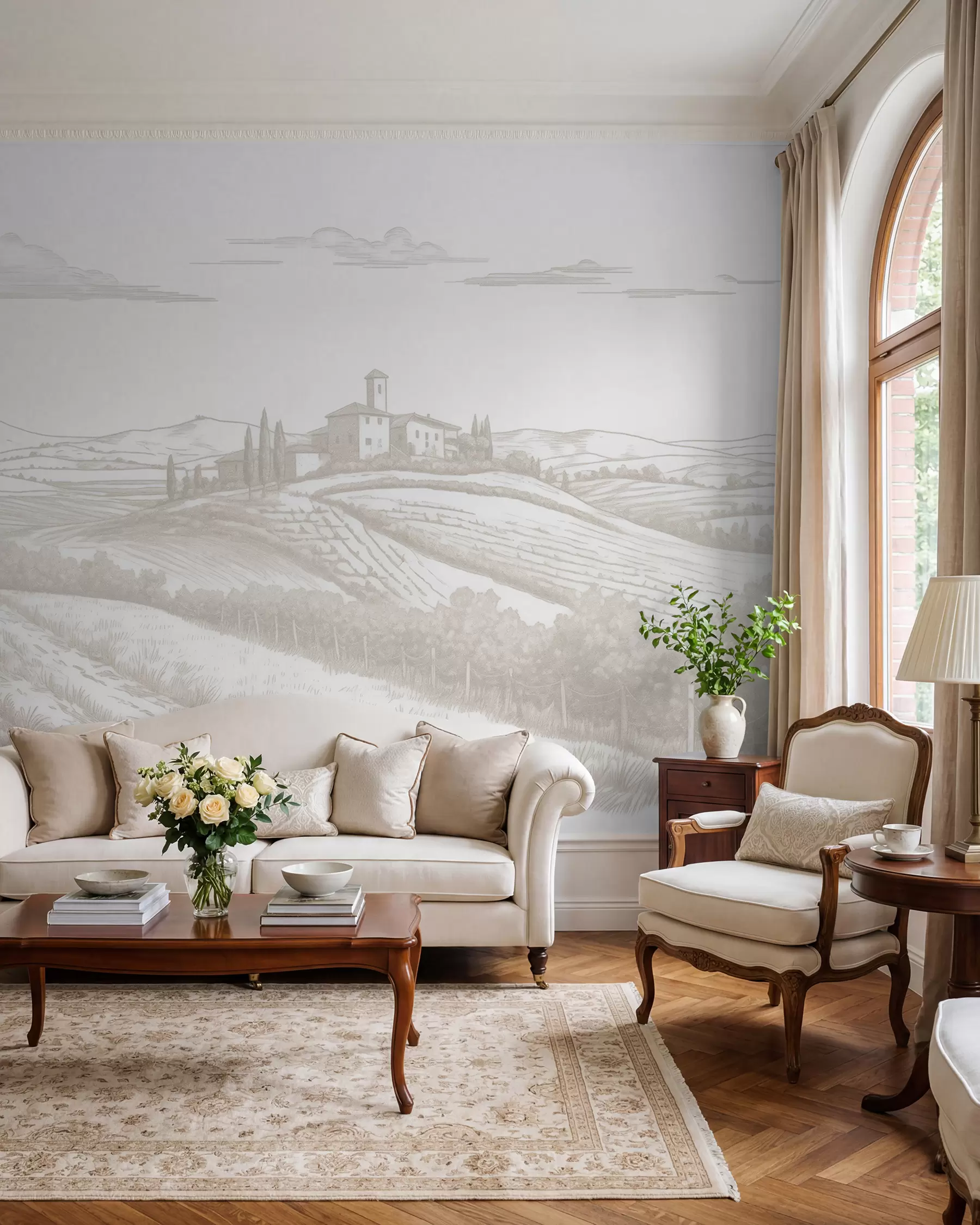 wall murals Vineyard Sketch w03349